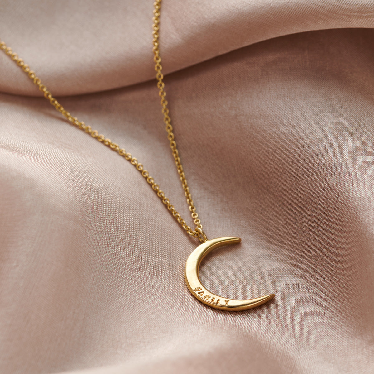 Personalised 9ct Gold Crescent Moon Necklace