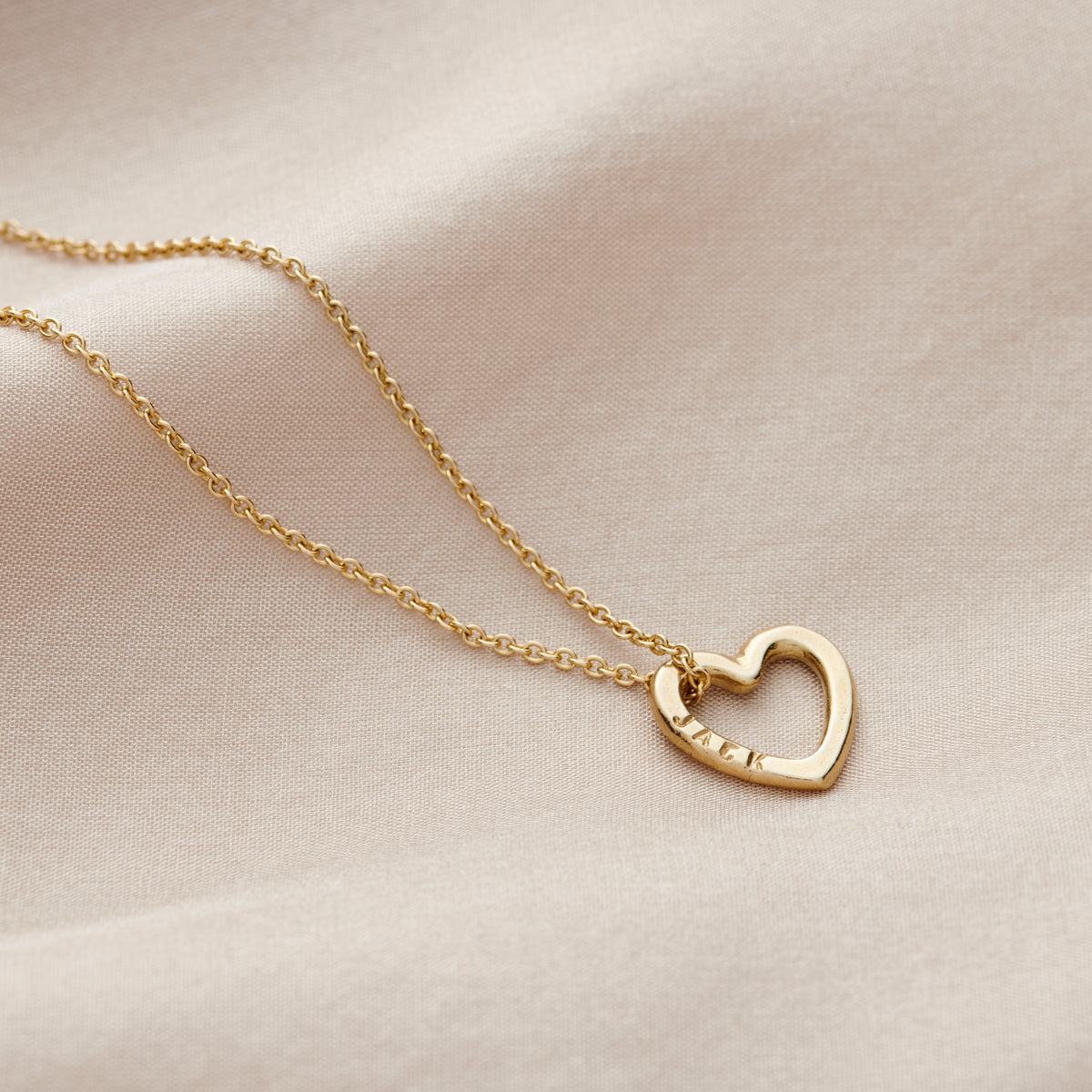 Personalised 9ct Gold Mini Message Heart Necklace