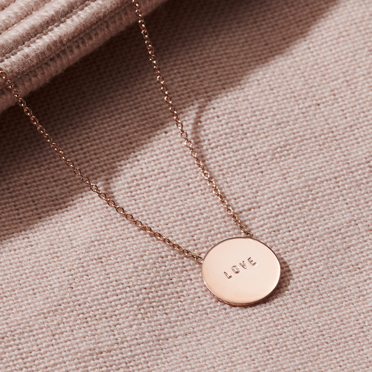 Personalised 9ct Gold Message Disc Necklace