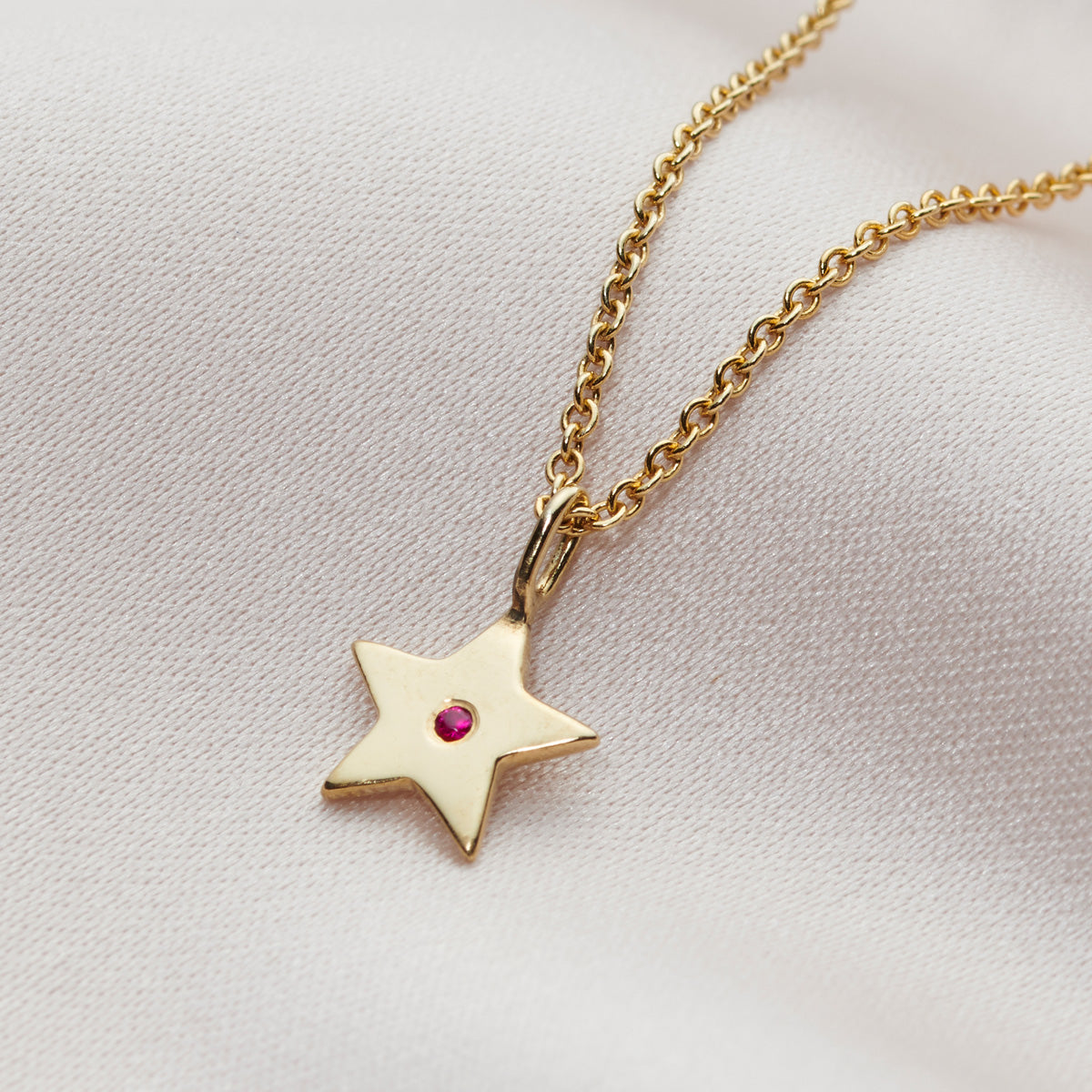 9ct Gold Mini Star Birthstone Necklace