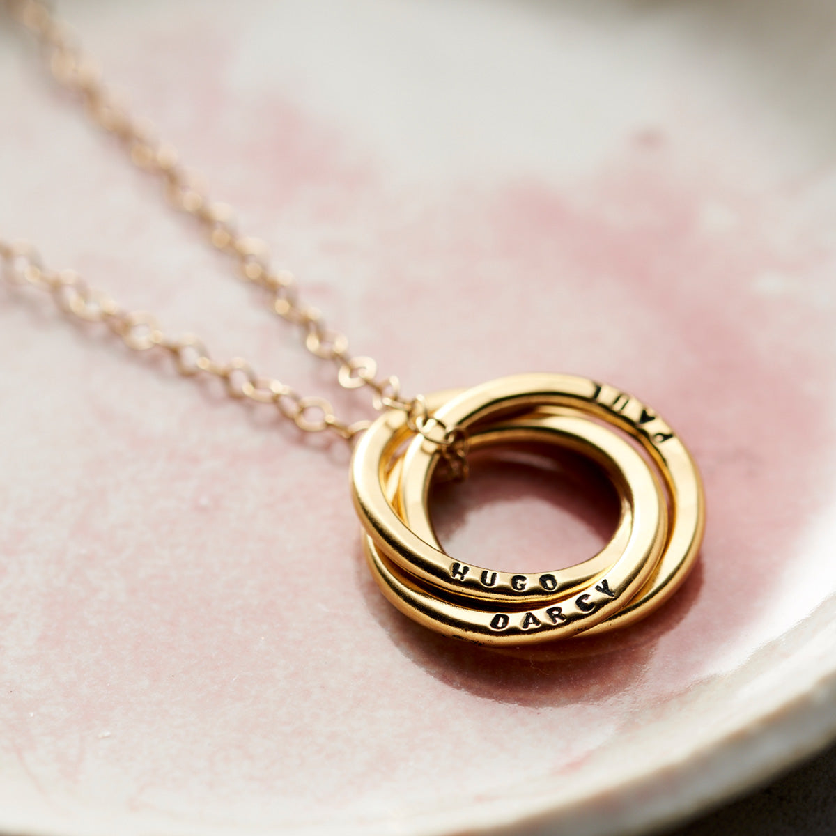 Personalised 9ct Gold Russian Ring Necklace