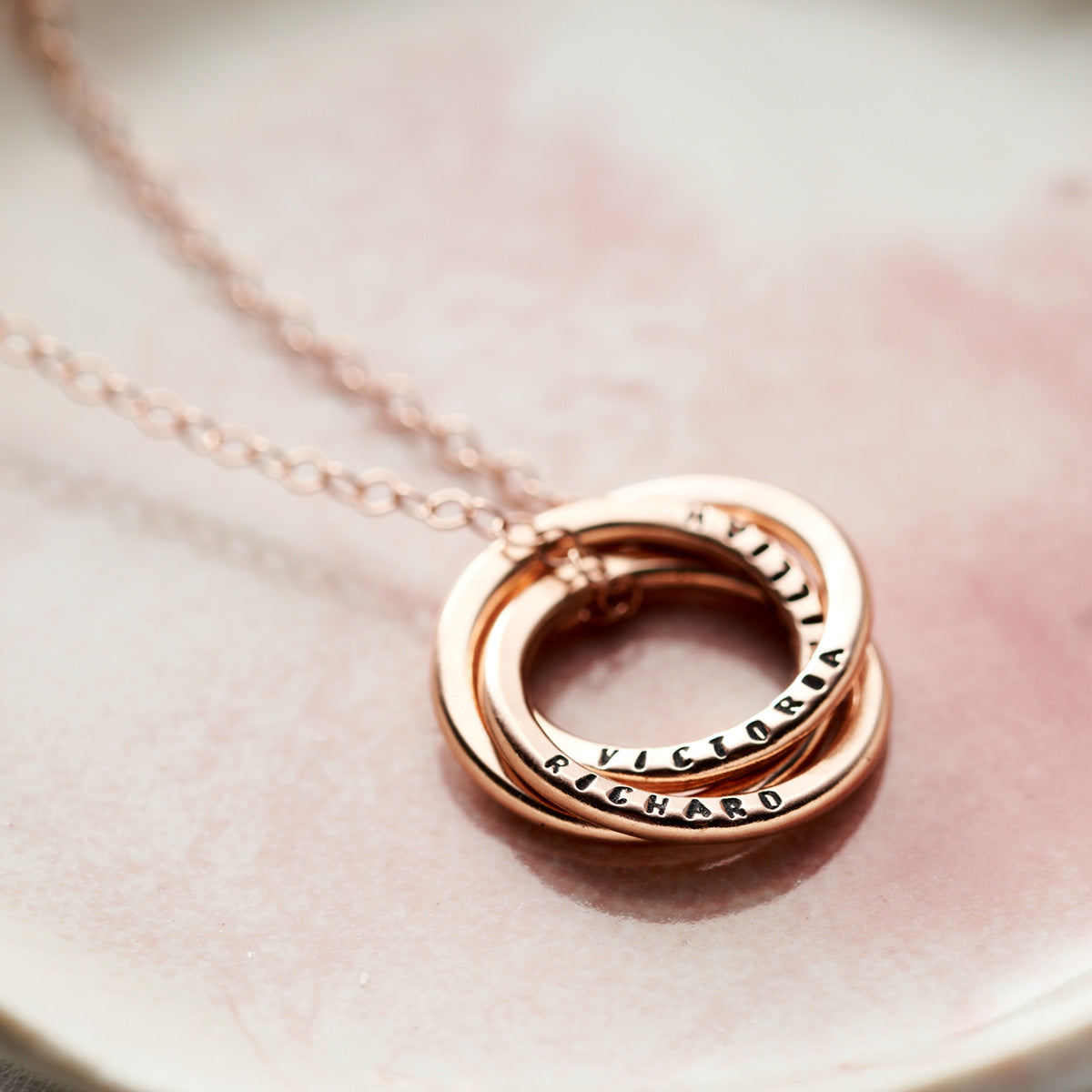 Personalised 9ct Gold Russian Ring Necklace