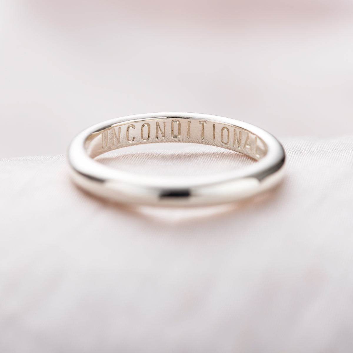 Personalised 9ct Gold Secret Script Wedding Ring