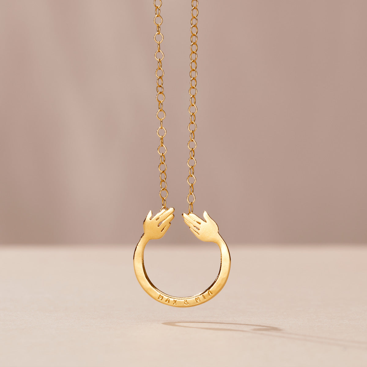 Personalised 9ct Gold Share A Hug Necklace