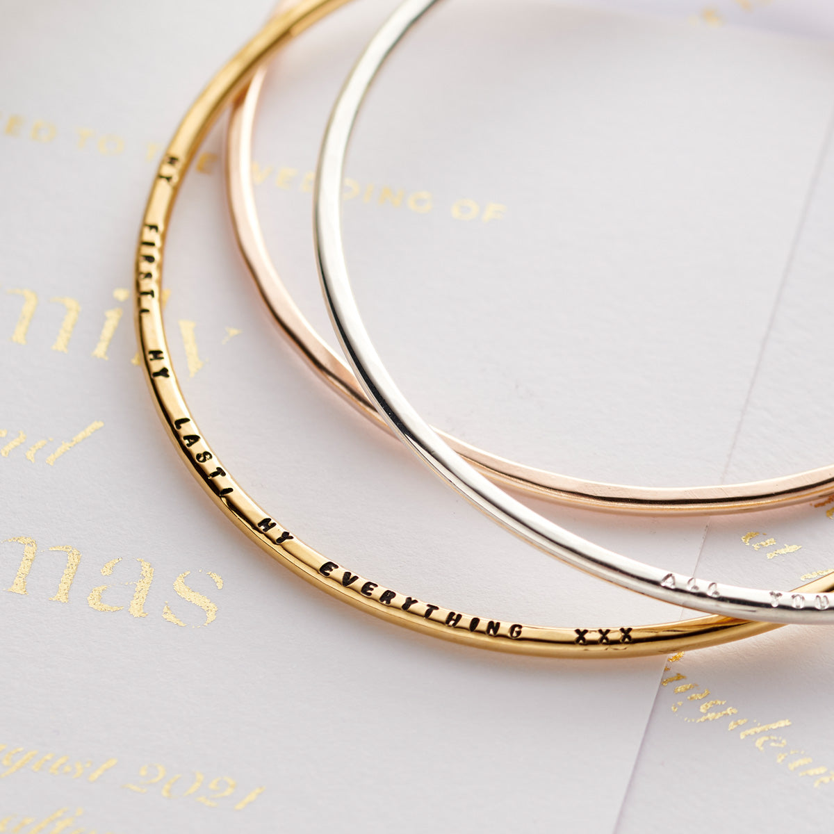 9ct Gold Love Message Bangle