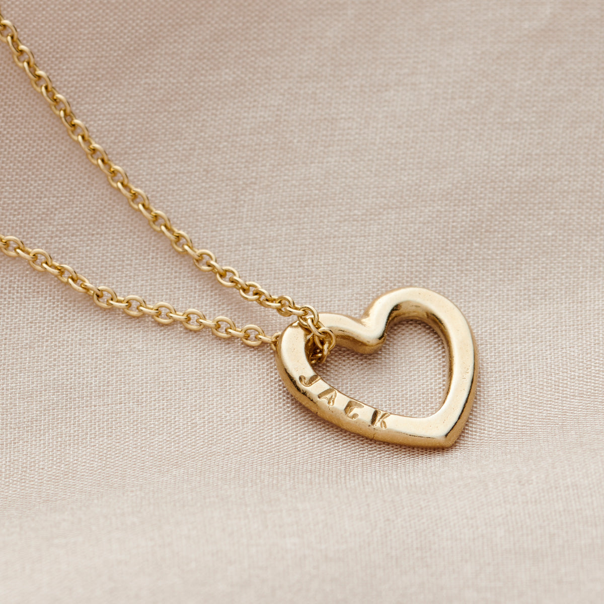 Personalised 9ct Gold Mini Message Heart Necklace