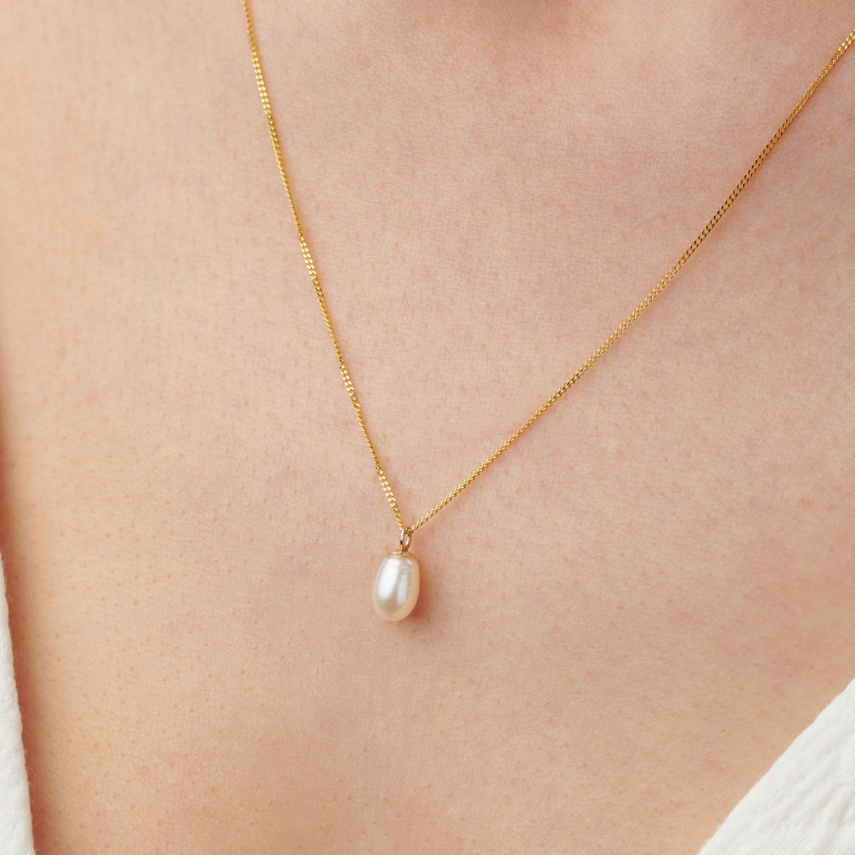 9ct Gold Pearl Drop Bridal Necklace