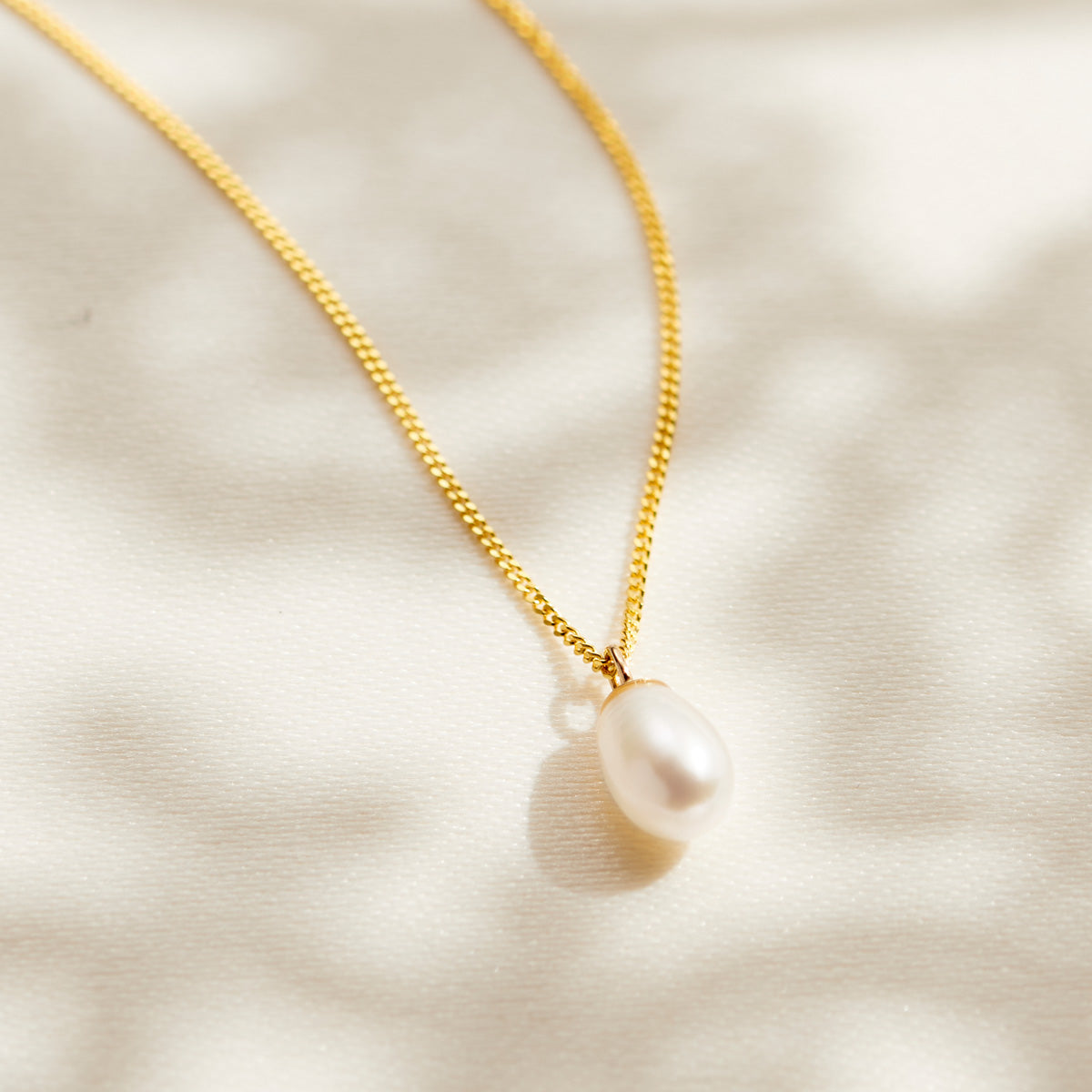 9ct Gold Pearl Drop Bridal Necklace