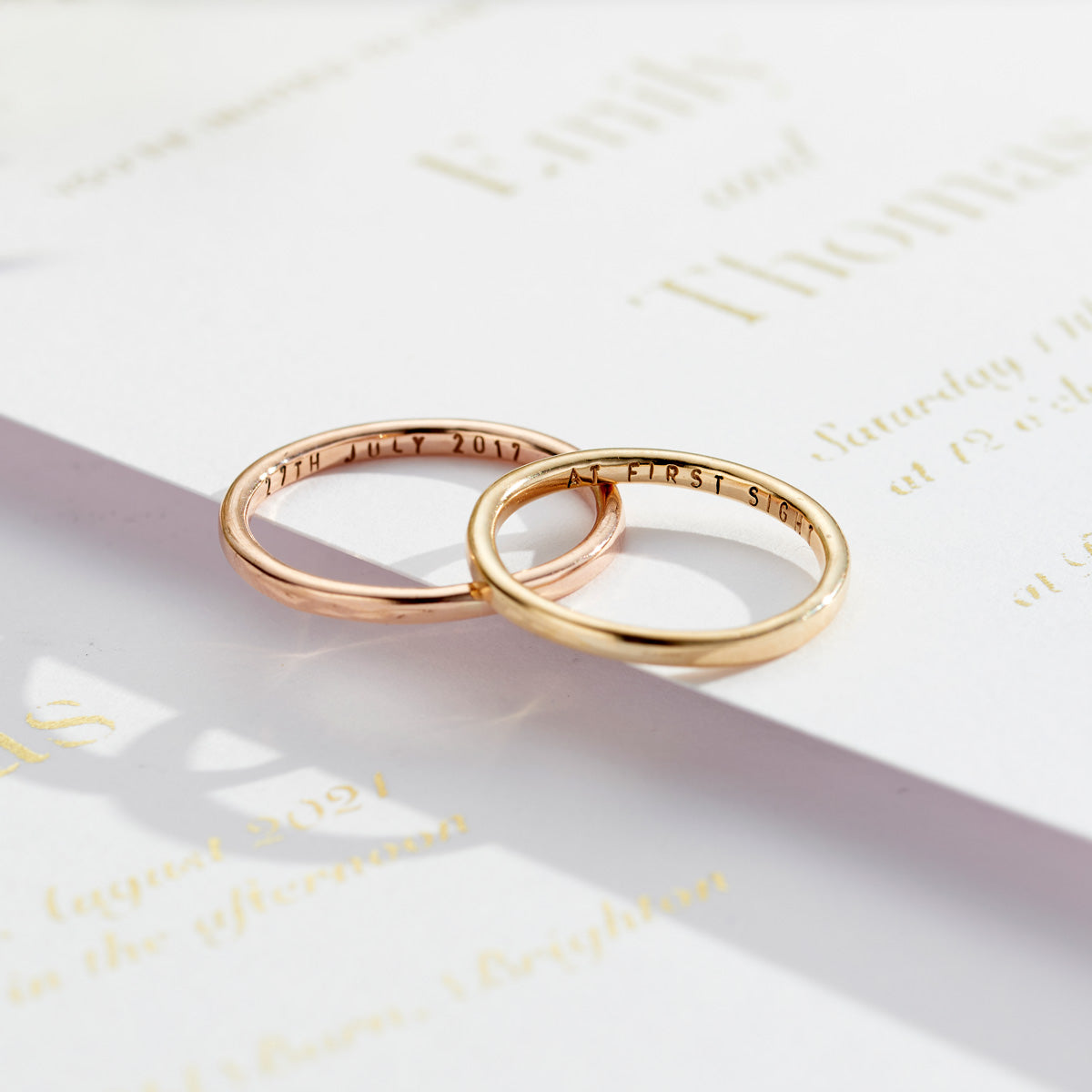 Personalised 9ct Gold Slim Wedding Ring