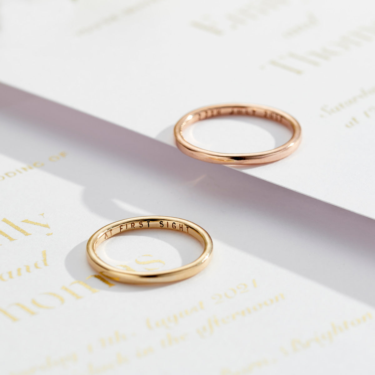 Personalised 9ct Gold Slim Wedding Ring