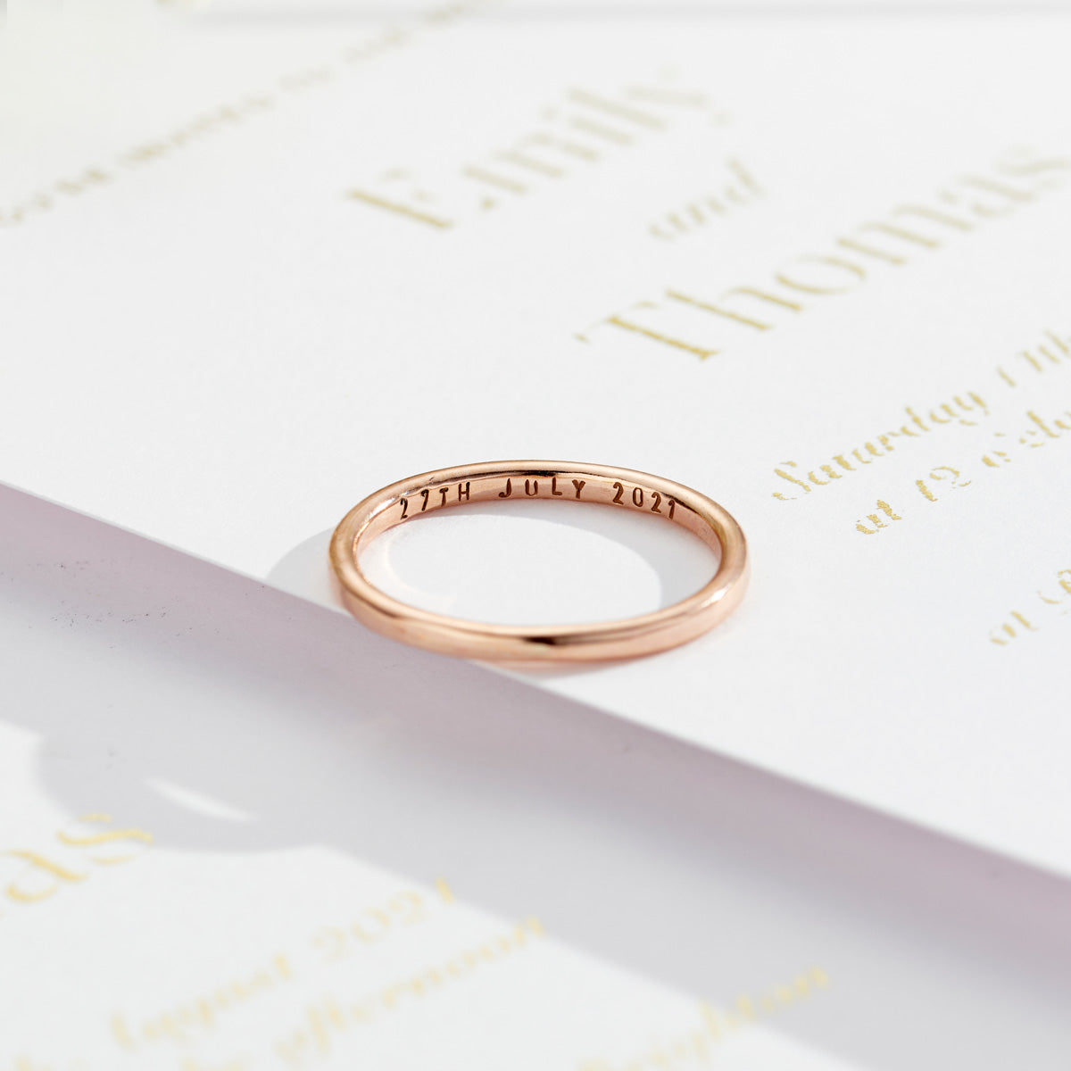 Personalised 9ct Gold Slim Wedding Ring