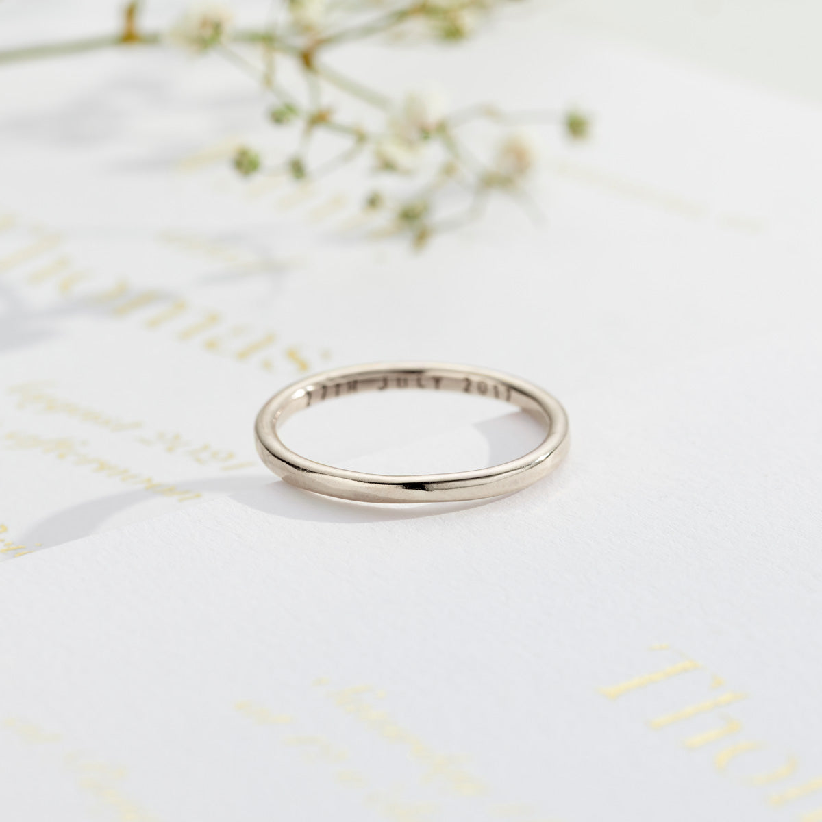 Personalised 9ct Gold Slim Wedding Ring