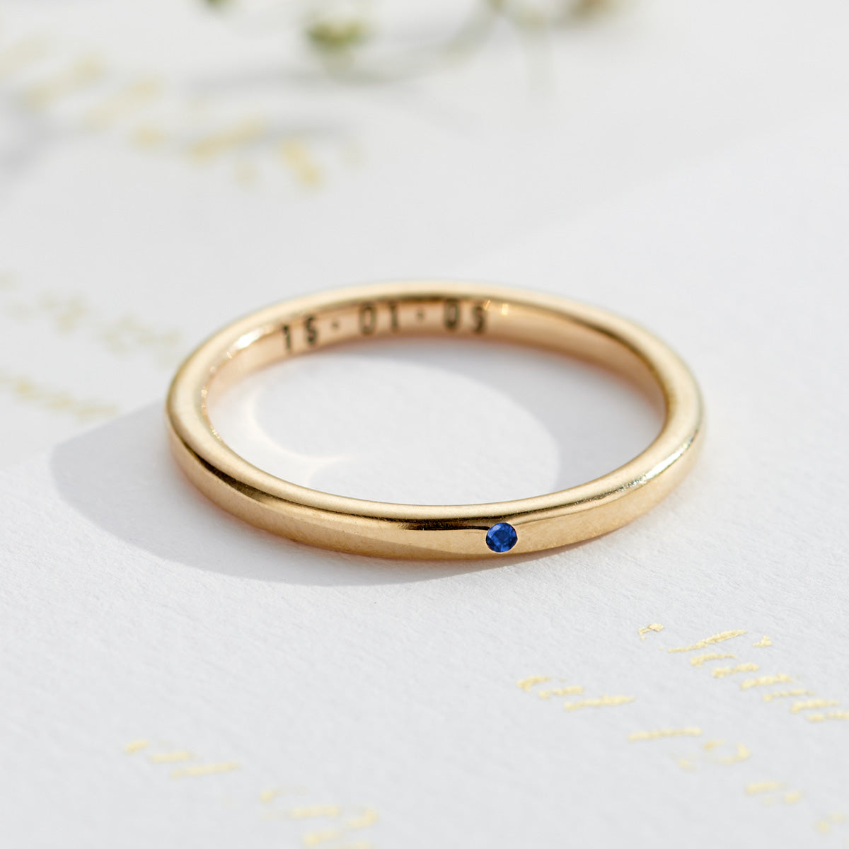 Something Blue Personalised 9ct Gold Sapphire Ring