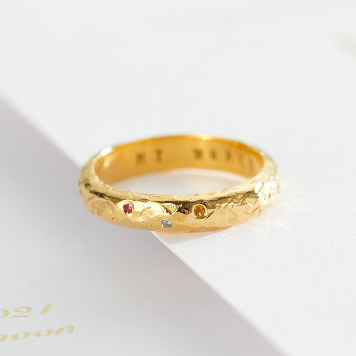 9ct Gold Confetti Birthstone Personalised Eternity Ring