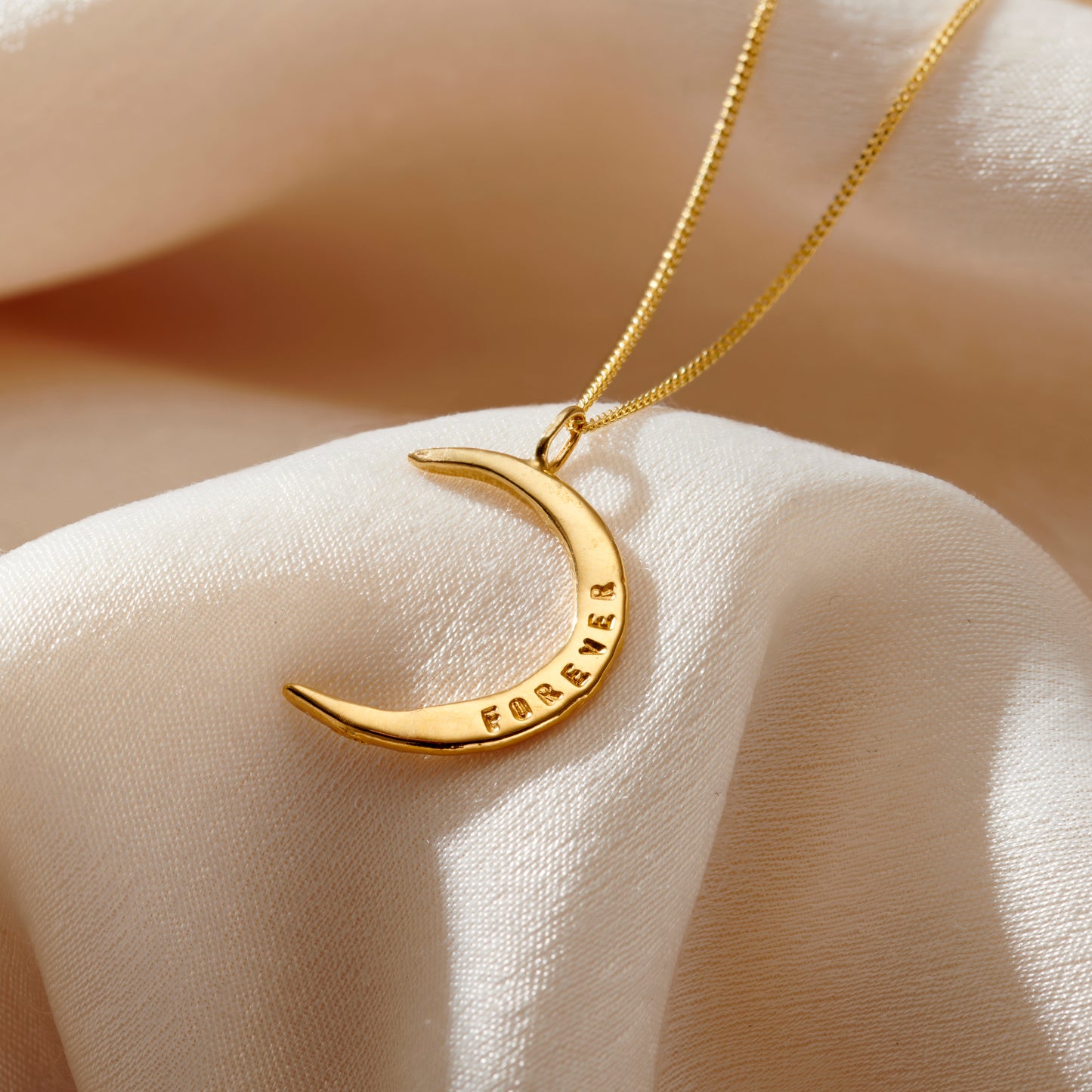 9ct Gold Confetti Birthstone Crescent Moon Necklace