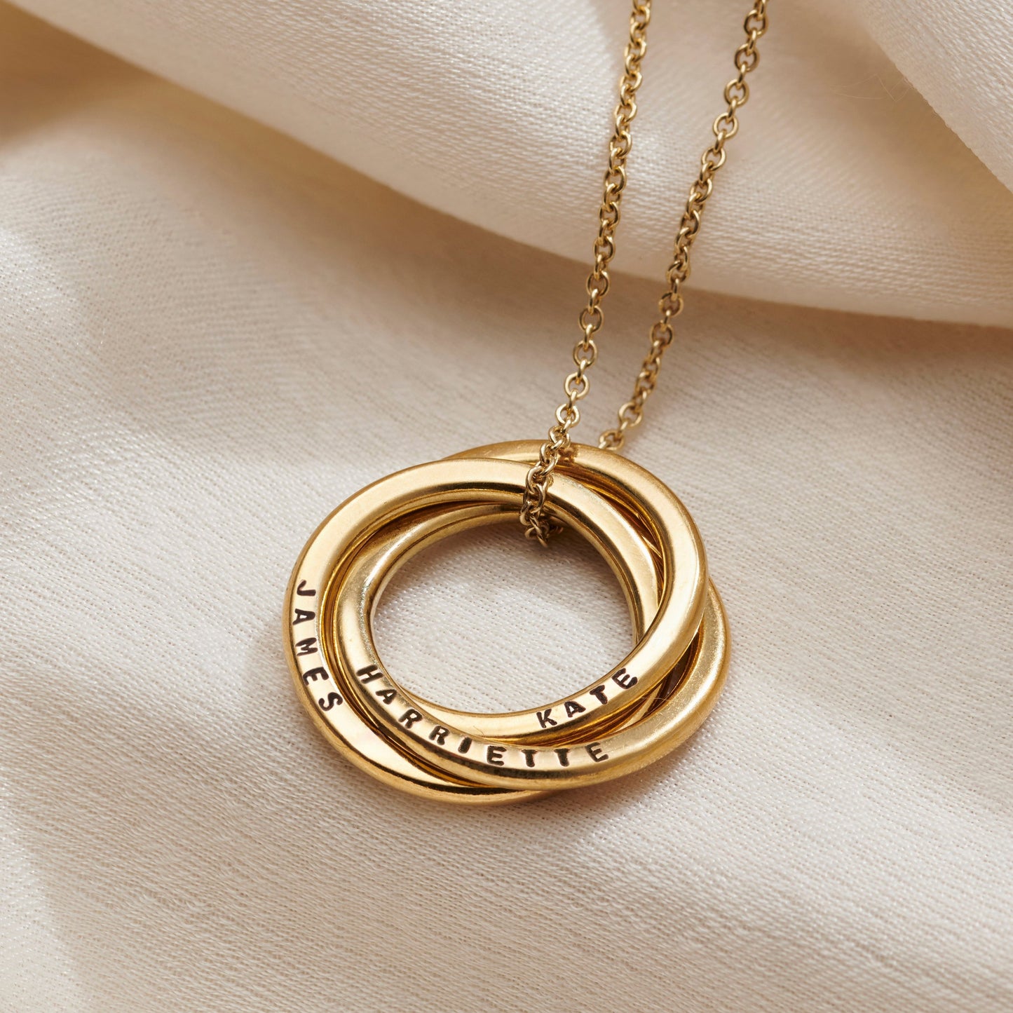 Personalised 9ct Gold Russian Ring Necklace