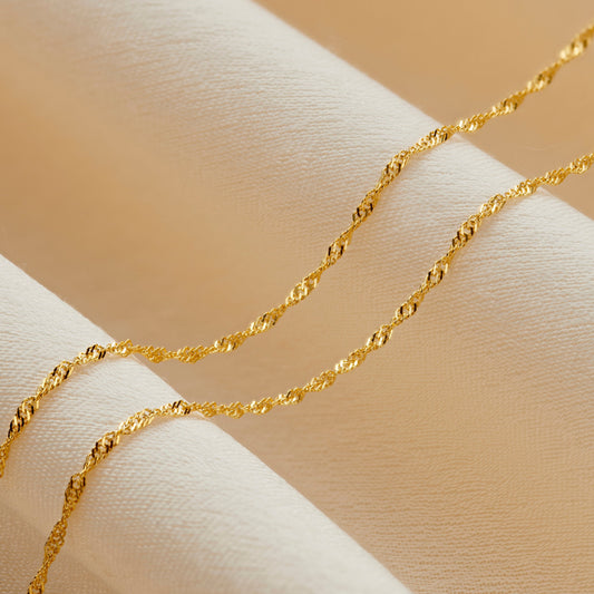 Twisted 9ct Gold Chain Necklace