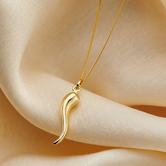 9ct Gold Horn Charm Necklace