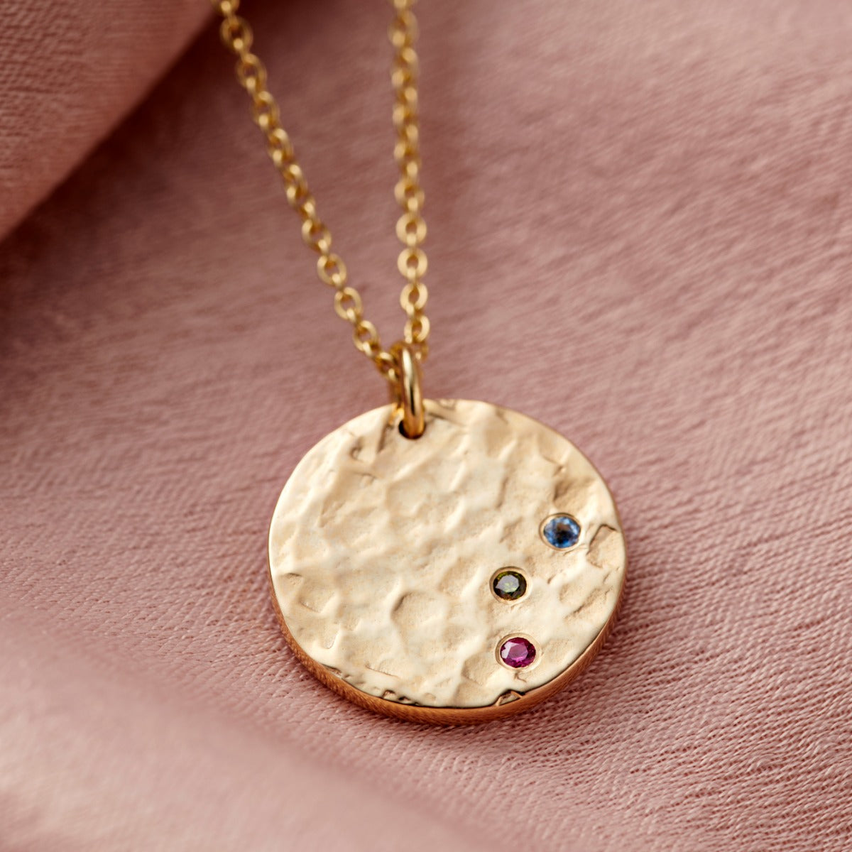 9ct Gold Confetti Birthstone Disc Necklace