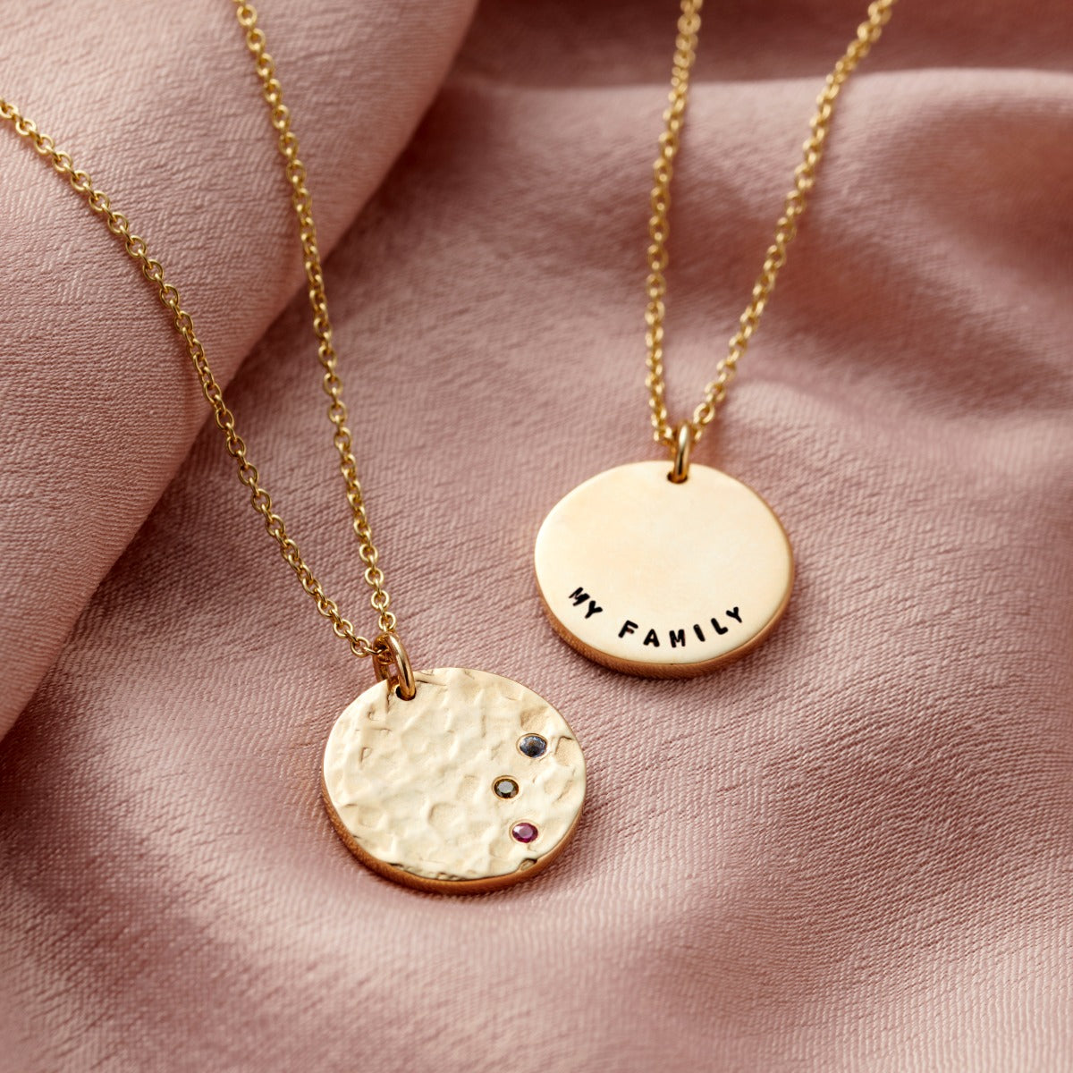 9ct Gold Confetti Birthstone Disc Necklace