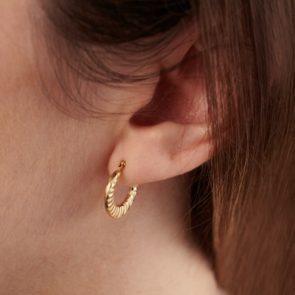 Creole 9ct Gold Croissant Hoop Earrings