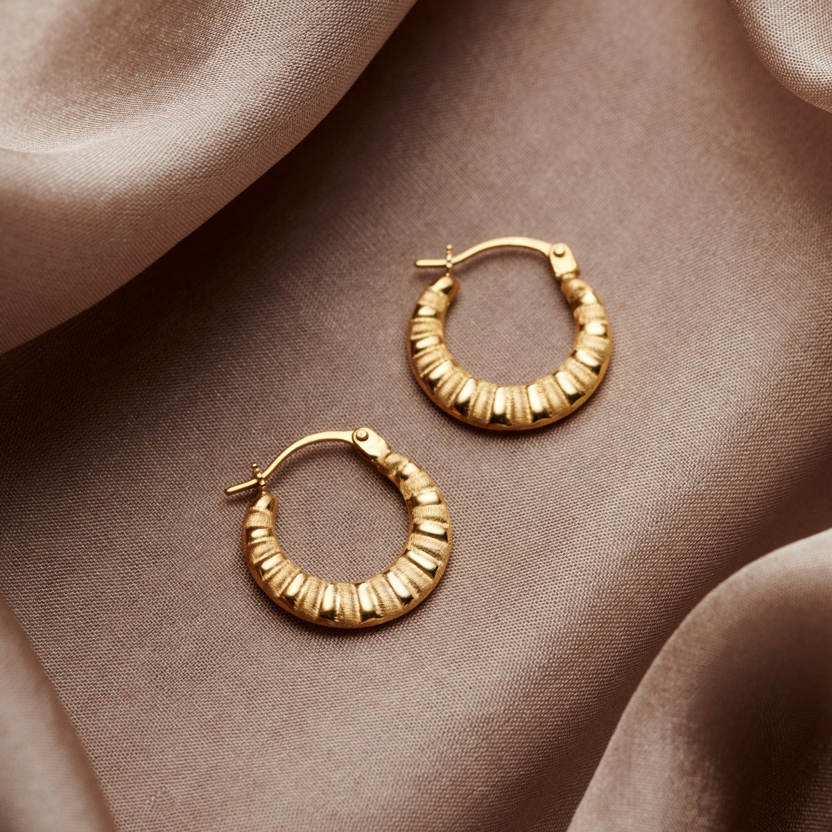 Creole 9ct Gold Croissant Hoop Earrings