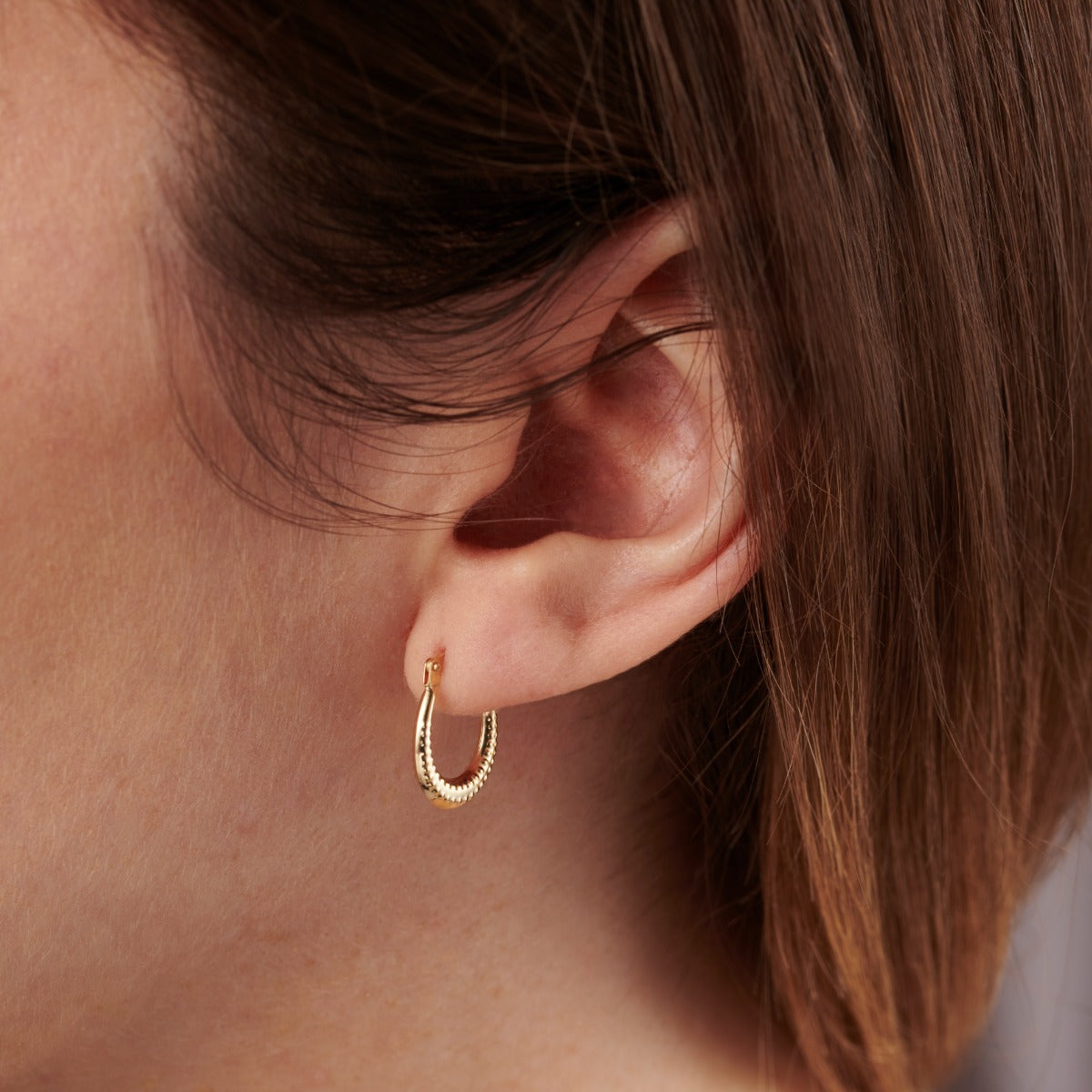 Dotty 9ct Gold Creole Hoop Earrings