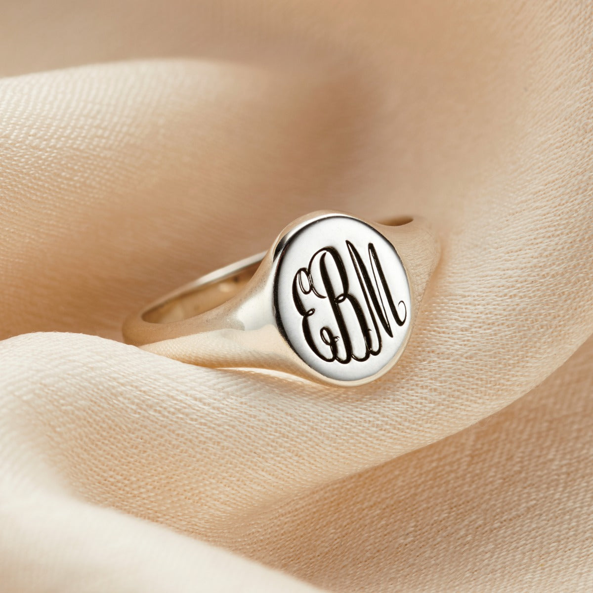 9ct Gold Personalised Monogrammed Signet Ring