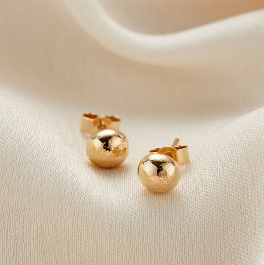 Molten 9ct Gold Orb Stud Earrings