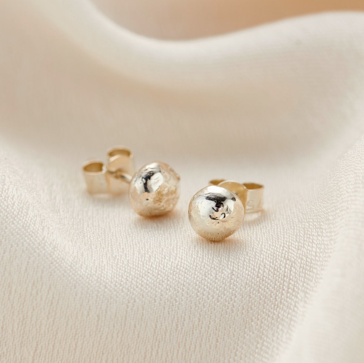 Molten 9ct Gold Orb Stud Earrings