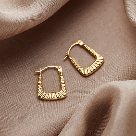 Square 9ct Gold Creole Earrings