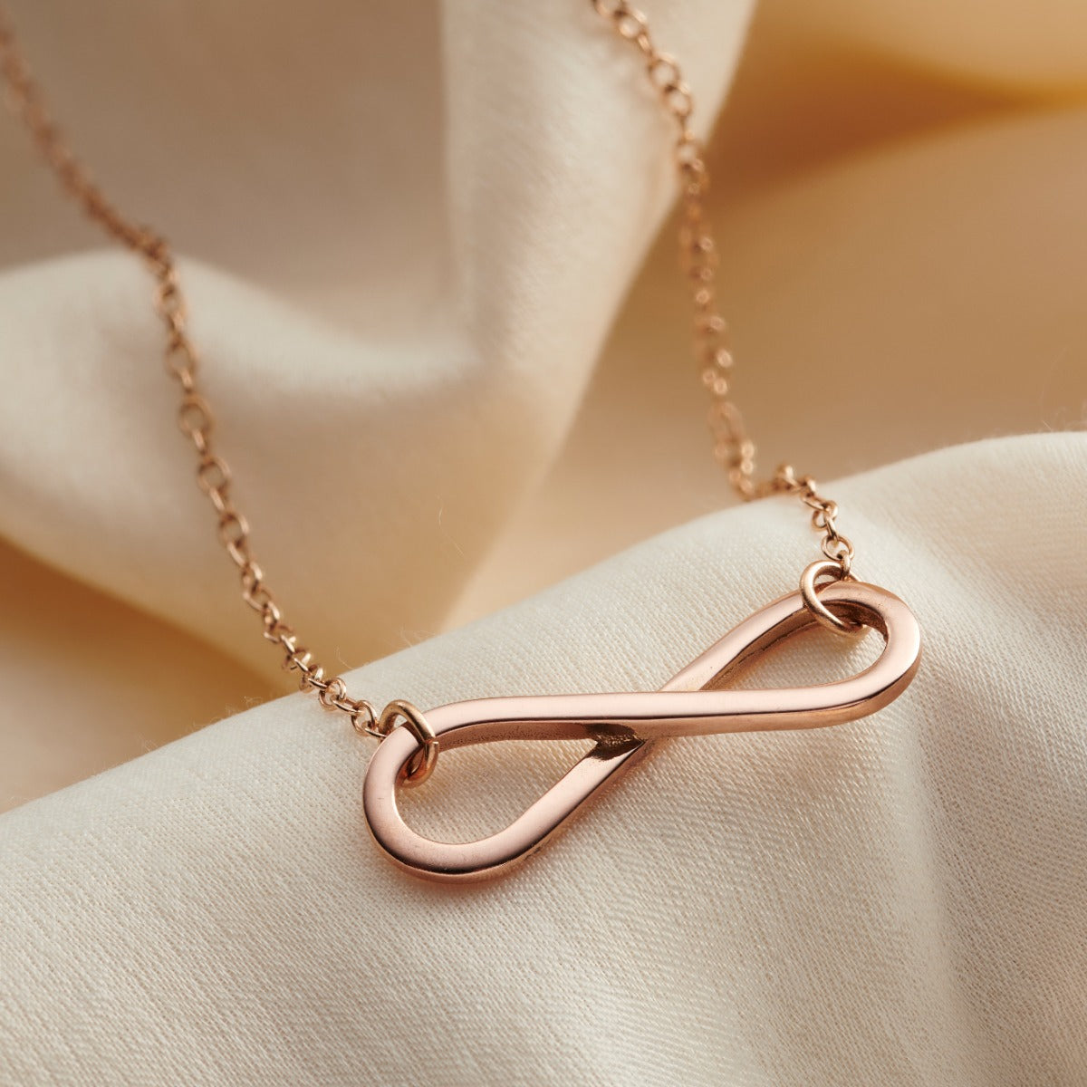 9ct Rose Gold Infinity Necklace