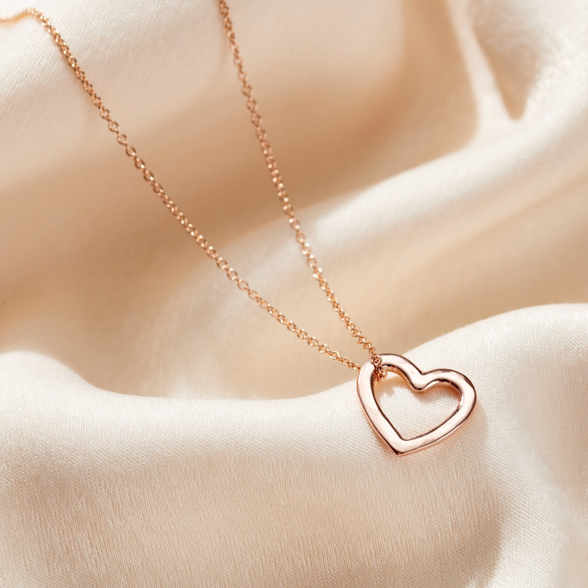 Personalised 9ct Gold Medium Message Heart Necklace