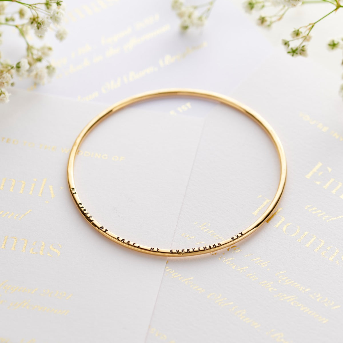 9ct Gold Love Message Bangle