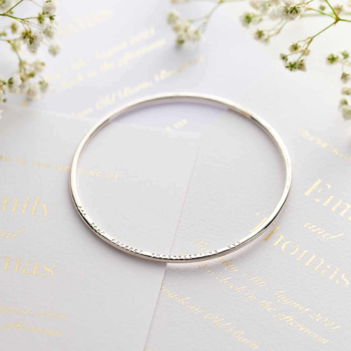 9ct Gold Love Message Bangle