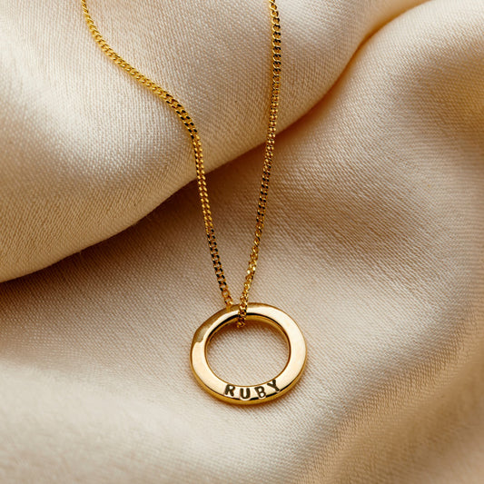 Micro 9ct Gold Personalised Message Necklace