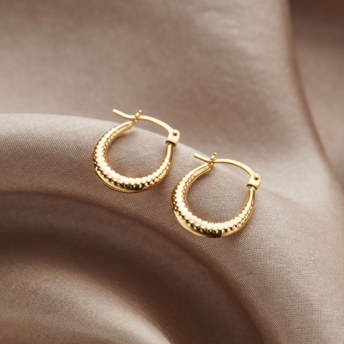 Dotty 9ct Gold Creole Hoop Earrings