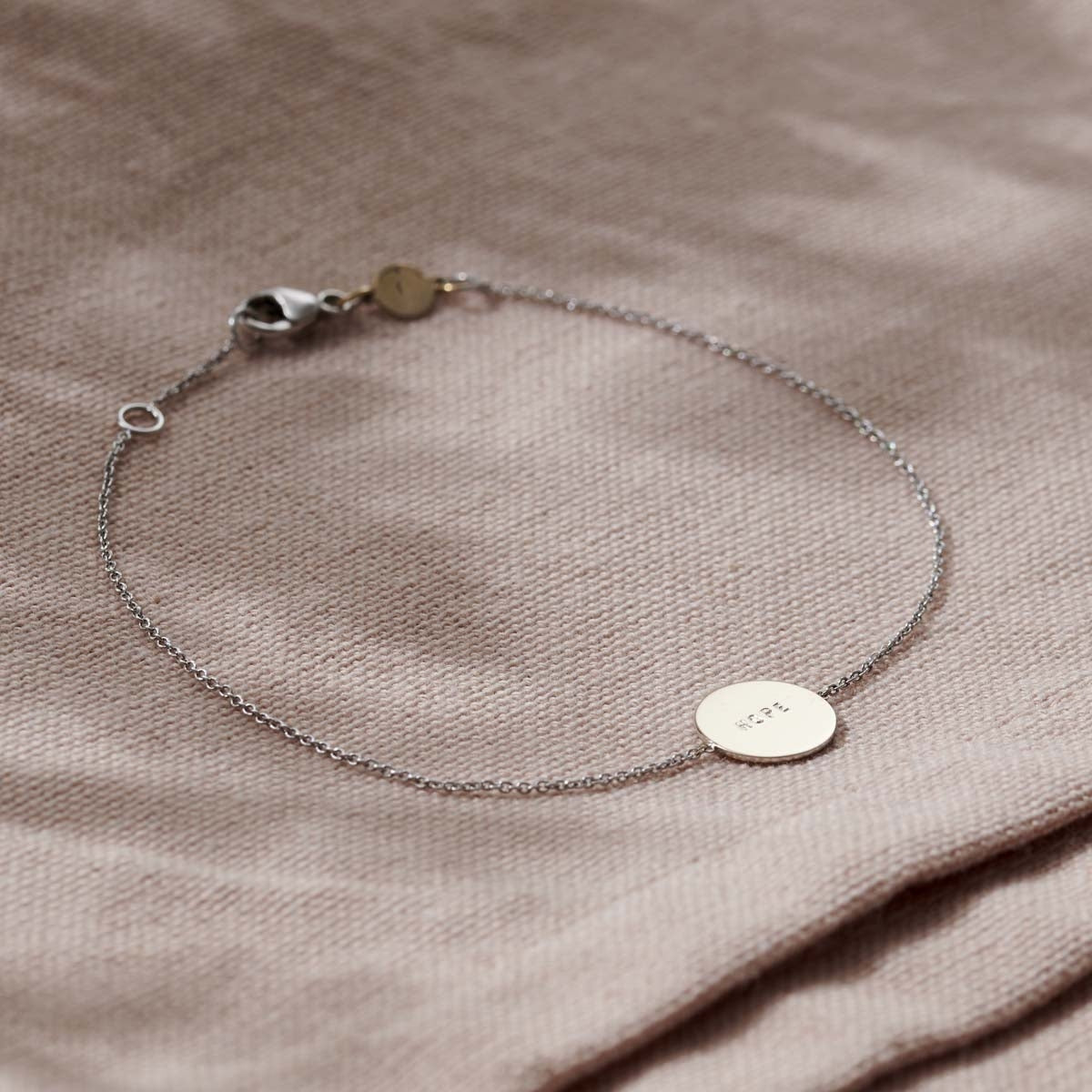 Personalised 9ct Gold Message Disc Bracelet