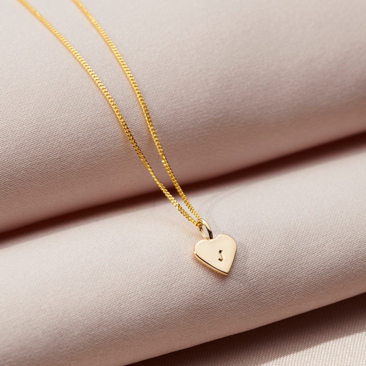 Mini 9ct Gold Initial Heart Necklace