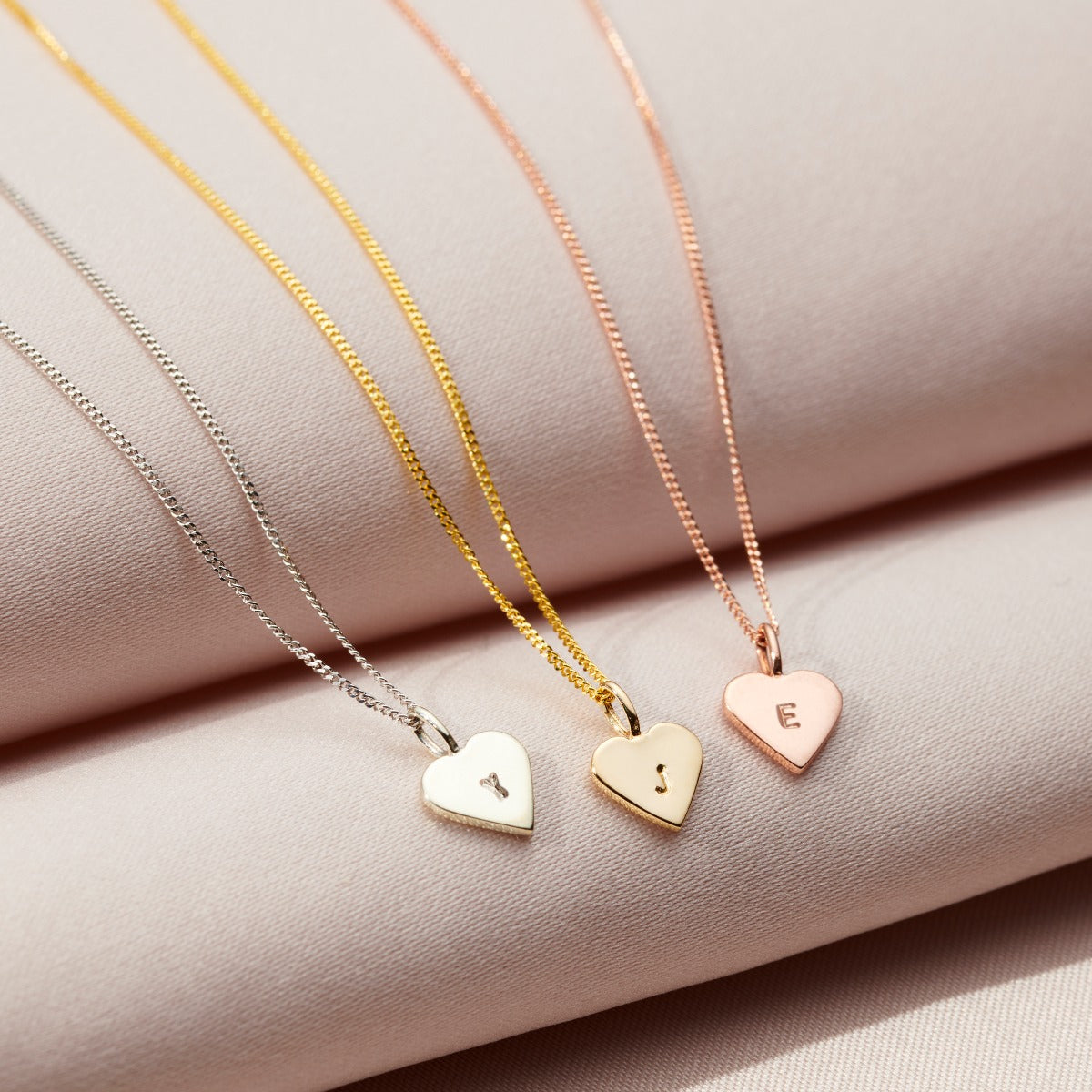 Mini 9ct Gold Initial Heart Necklace