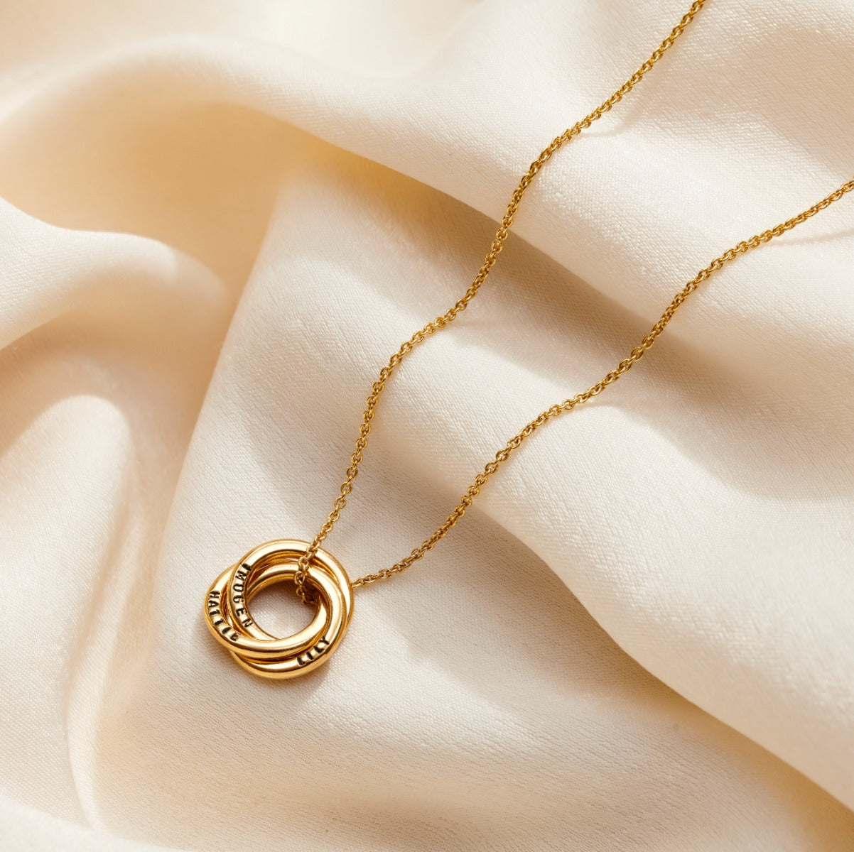 Personalised 9ct Gold Mini Russian Ring Necklace