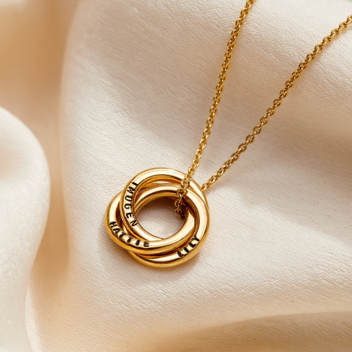 Personalised 9ct Gold Mini Russian Ring Necklace