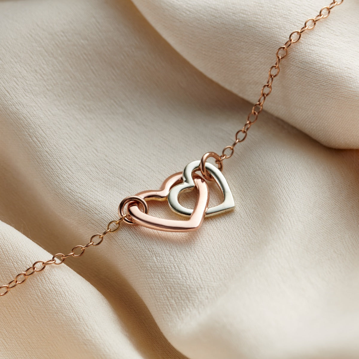 Mummy & Baby 9ct Gold Double Heart Necklace