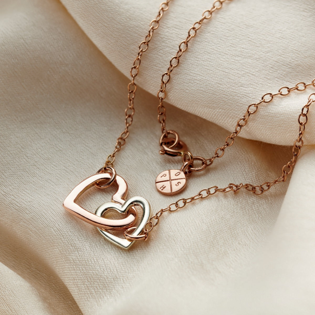 Mummy & Baby 9ct Gold Double Heart Necklace