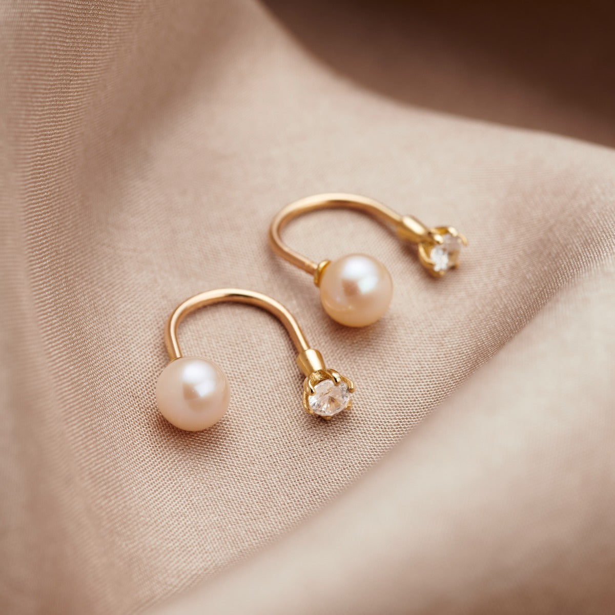 Pearl 9ct Gold Ear Jacket Earrings