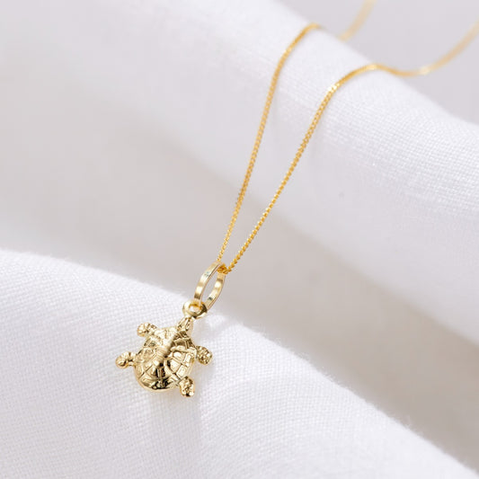 9ct Gold Turtle Pendant Necklace