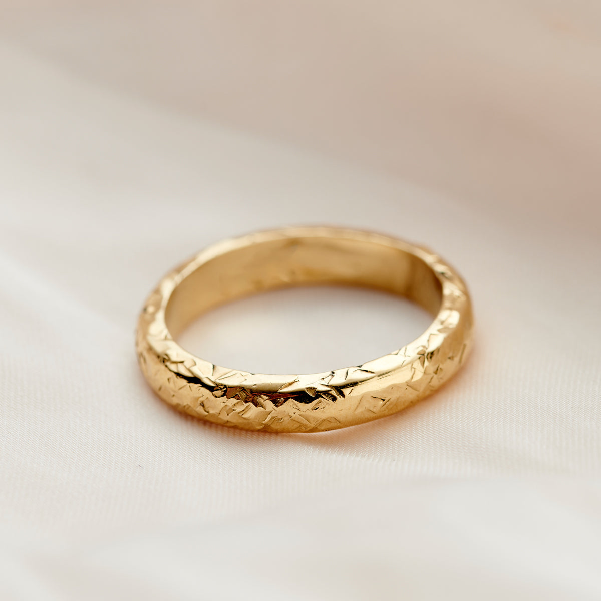 Personalised Textured 9ct Gold Ring