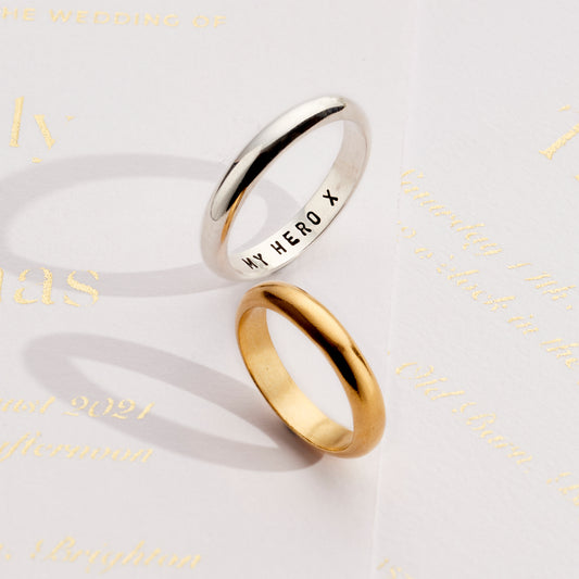 Personalised Script 9ct Gold Men's Wedding Ring