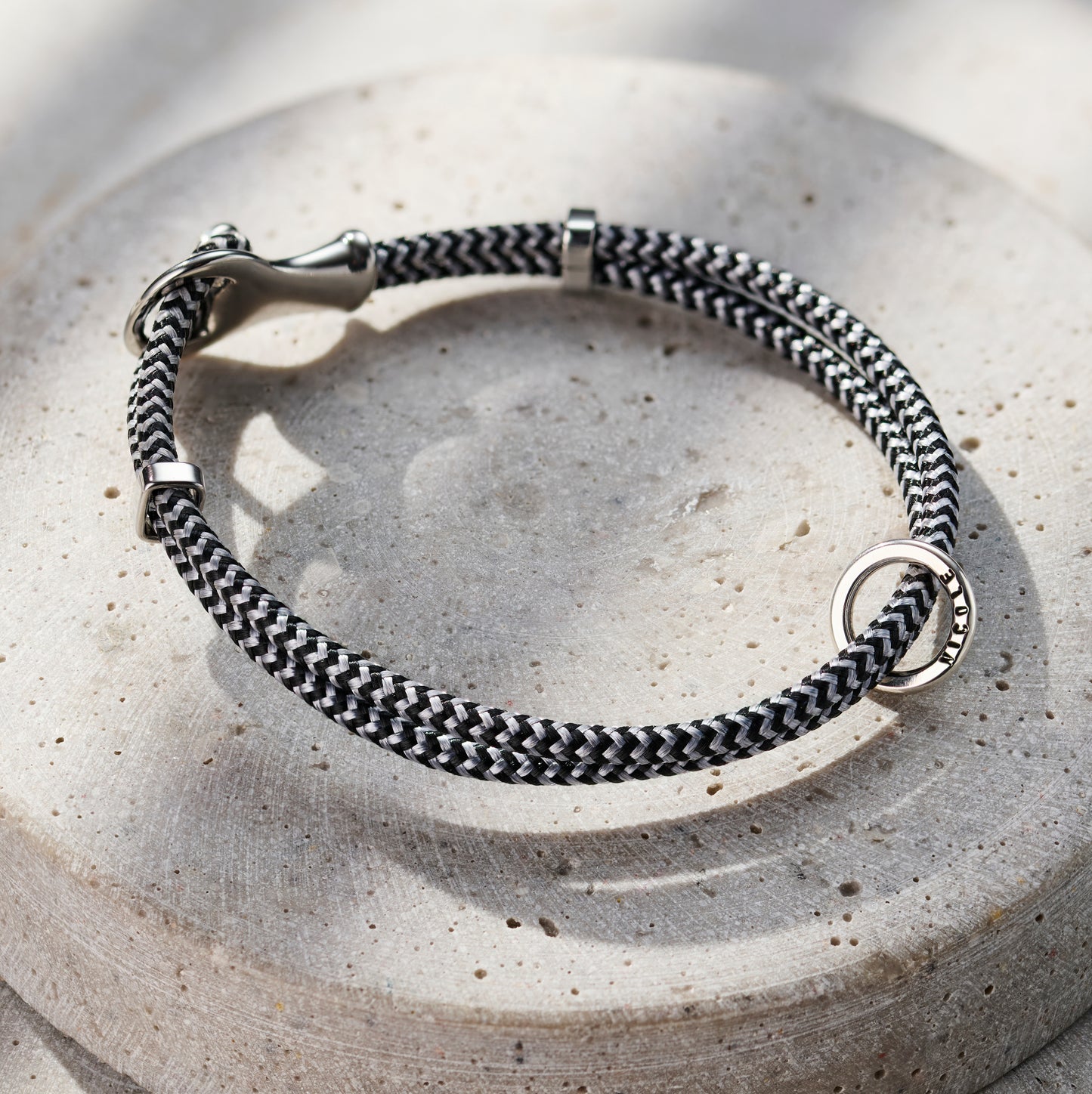 Men's Personalised Herringbone Cord Bracelet