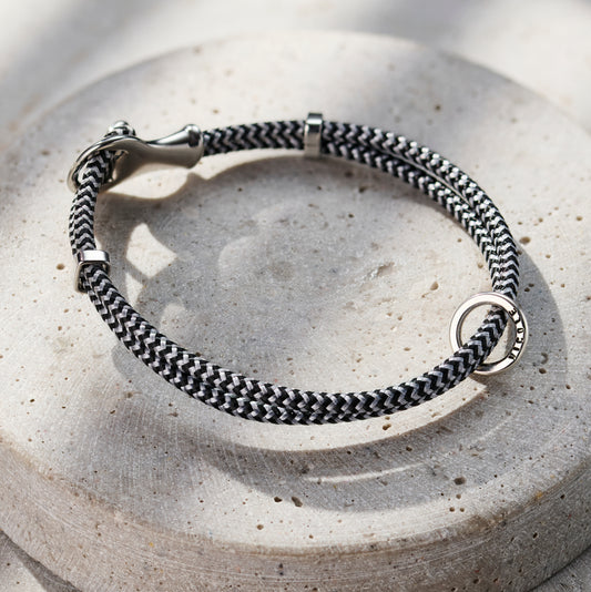 Men's Personalised Herringbone Cord Bracelet